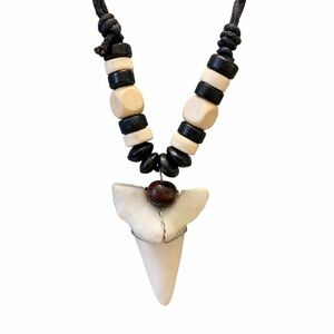 Tribal Shark Tooth Necklace with Beads Surfer Boho NEW 🦈🌊